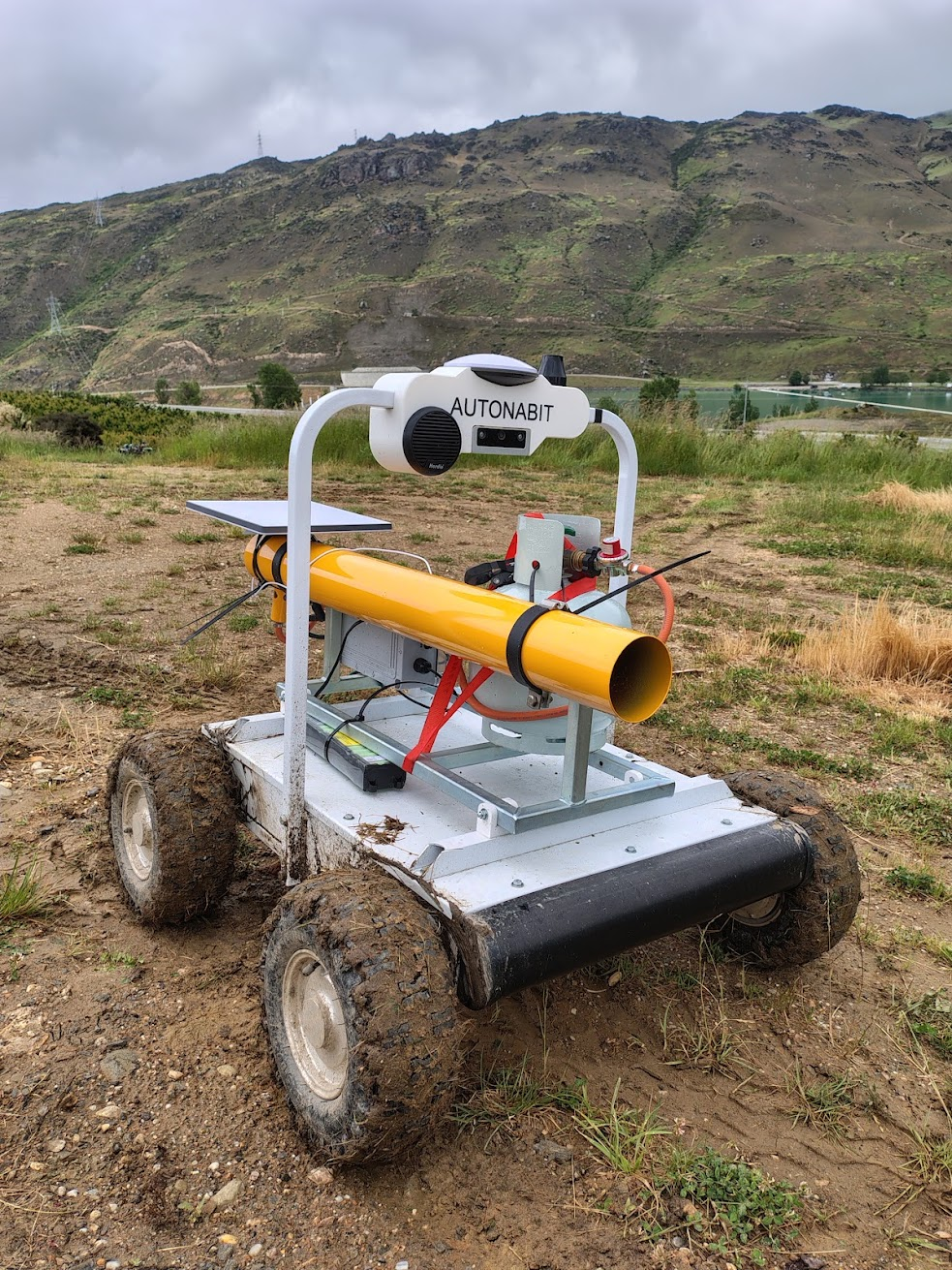 Avvy robot using GPS navigation in a vineyard